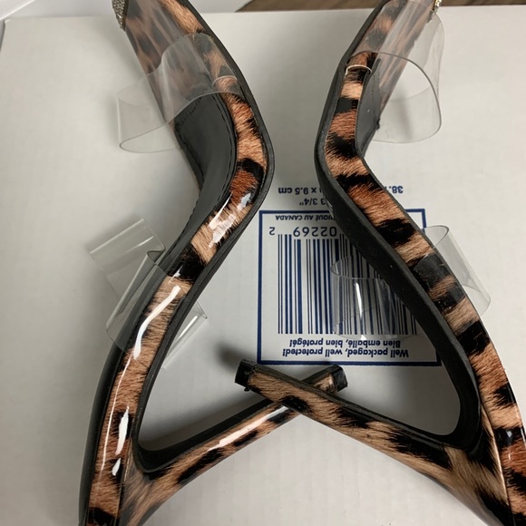 Leopard sole open toe stiletto heeled mule - Picture 8 of 8